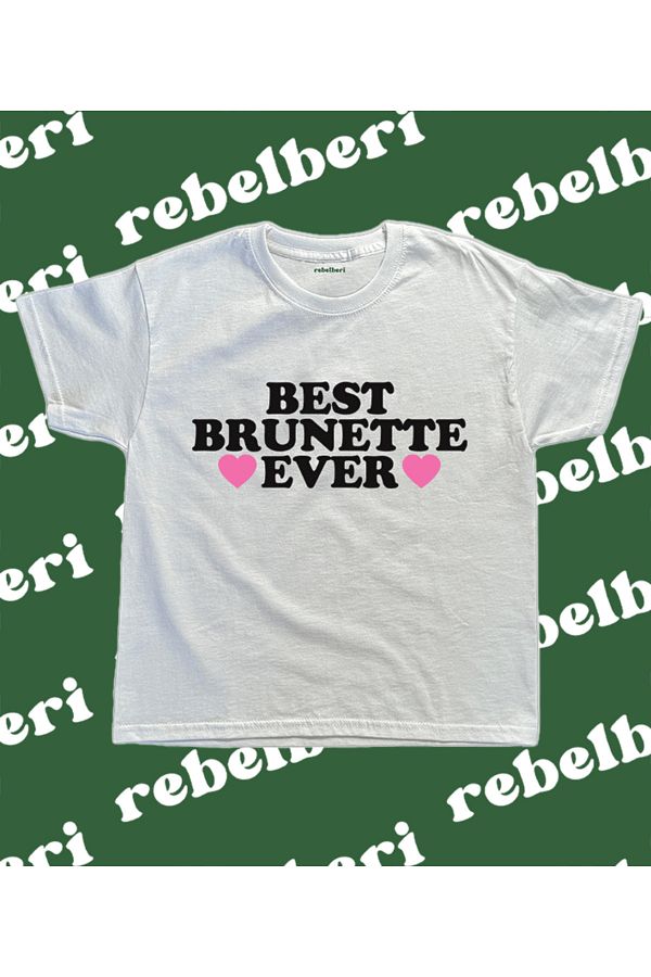 rebelberi-Best Brunette Ever Written Y2K Grunge Fairycore Baby T-Shirt - 100% Cotton 1