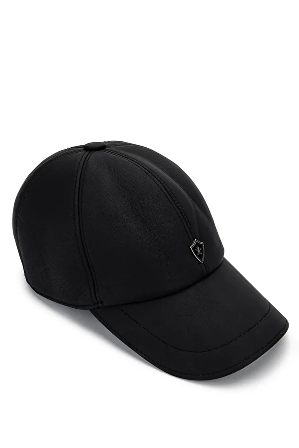 Tamer Tanca-Men's Genuine Leather Black Hat 1