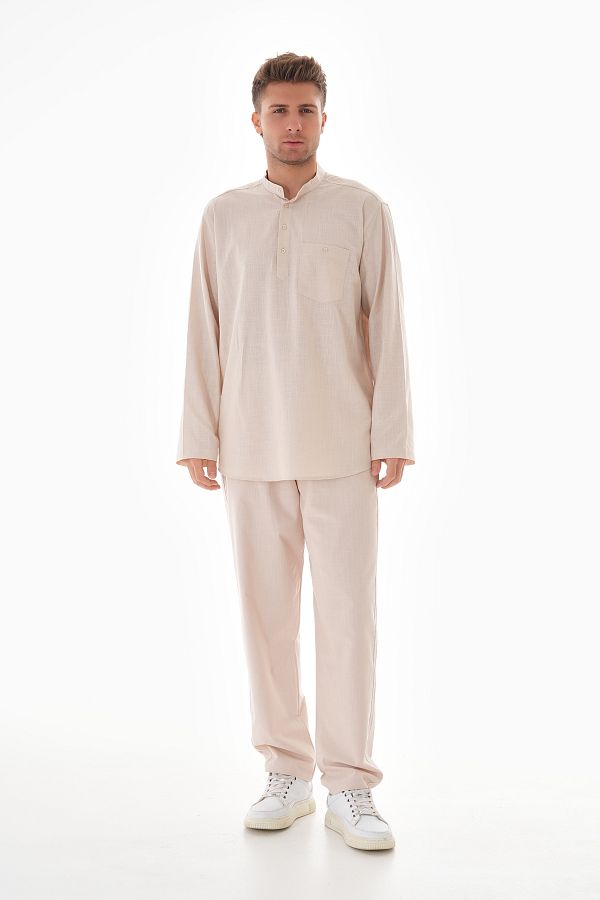 BESEDU-Hajj and Umrah Linen Trousers with Elastic Waist 1