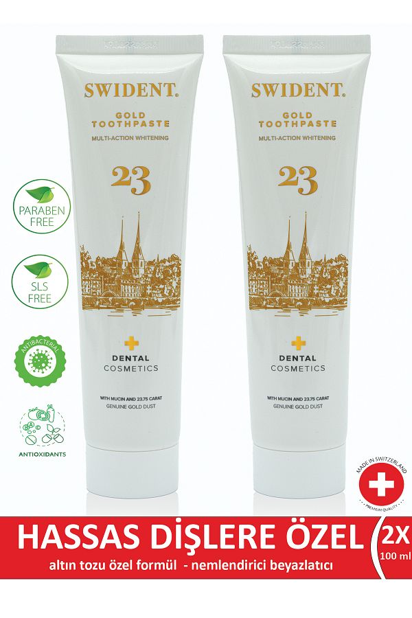 SWIDENT-2Xpcs Gold - 100ml Triple Care Toothpaste 1