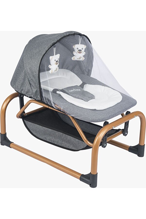Pasha Baby Moms Ana Kucağı Gold Gri – Sallanabilir, Taşınabilir Bebek Ana Dizi