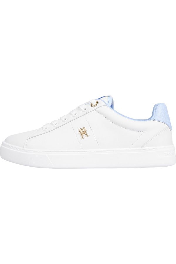 Tommy Hilfiger-Essential TH Monogram Plaque Leather Trainers 1