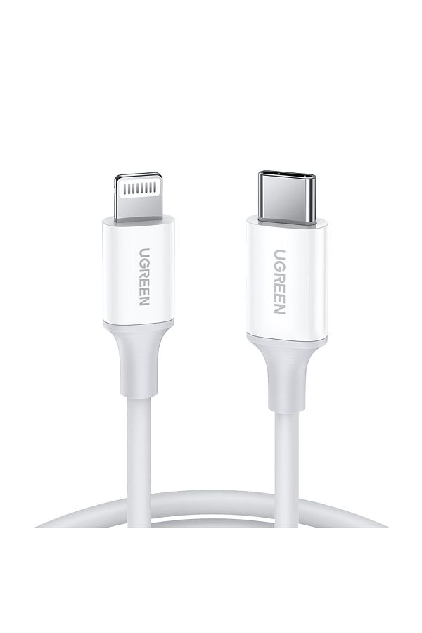 Ugreen-كابل شحن ومزامنة بيانات USB-C إلى Lightning بطول 1 متر - أبيض 1