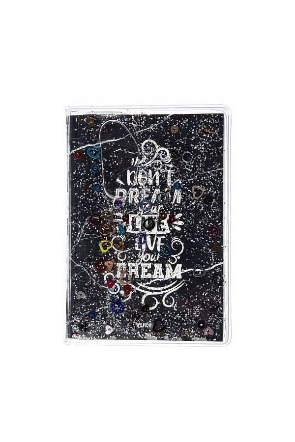 VUKİ-Glittery and Watery Covered Patterned Mini Notebook with Colorful Pages 1