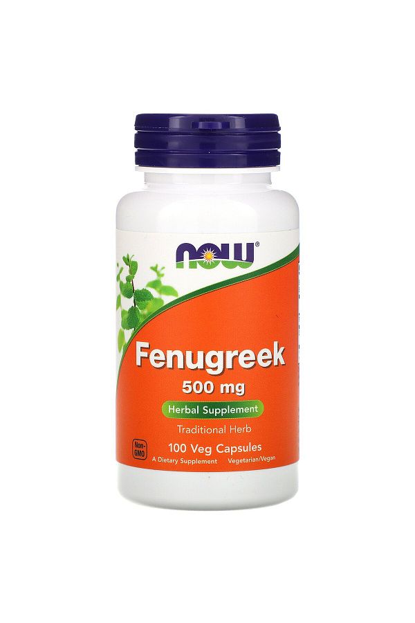 Now-Fenugreek Herbal Supplement, 500mg, 100 Vegetarian Capsules 1