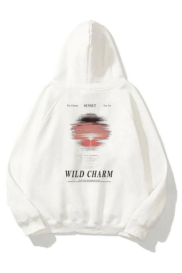 The Champ Clothing-Φούτερ με κουκούλα Fleece Wild Charm με στάμπα λευκό Unisex φούτερ με κουκούλα 1