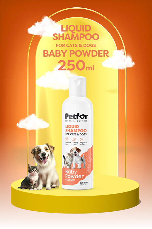 Petfor Kedi ve Köpekler için Bebek Pudralı Şampuan 250 ML