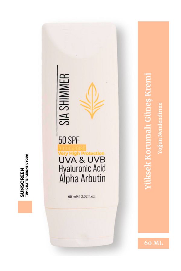 SIA SHIMMER-New Generation Anti-Blemish and Revitalizing Sunscreen with Mineral Filter - 60 ml 50 Spf Non-Nano Formula 1