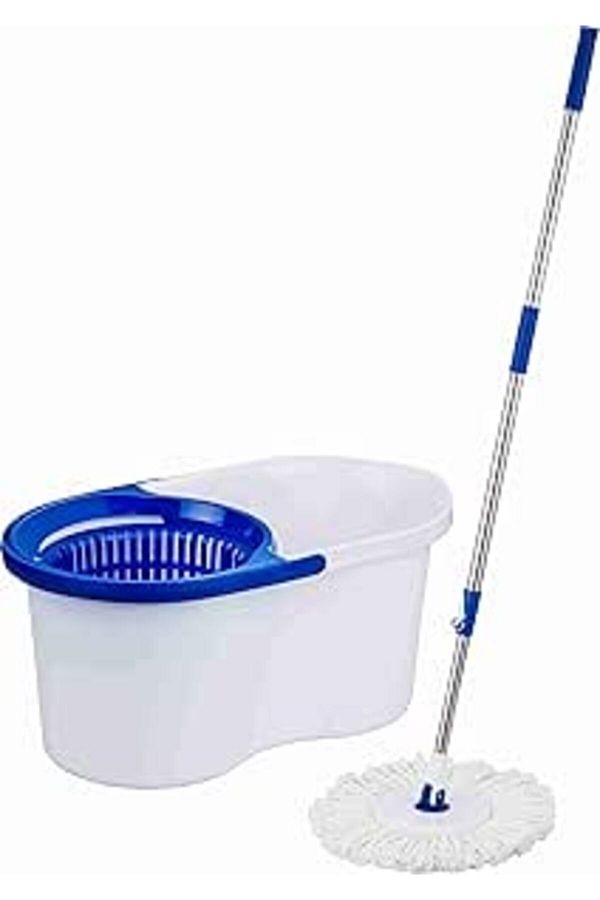 Neco-13L SPIN MOP BUCKET W/SS HANDLE & MICRO REFILL 1