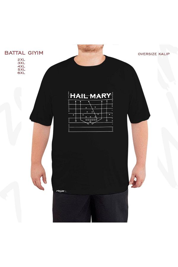 ZOKAWEAR-Oversize American Football American Football Printed Oversize (Ball) Fit Black T-Shirt 1