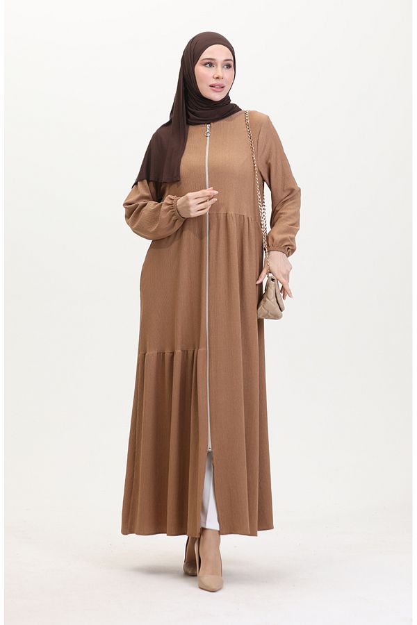 sefamerve-Mink Drawstring Ferace - 1027-06 Model 1