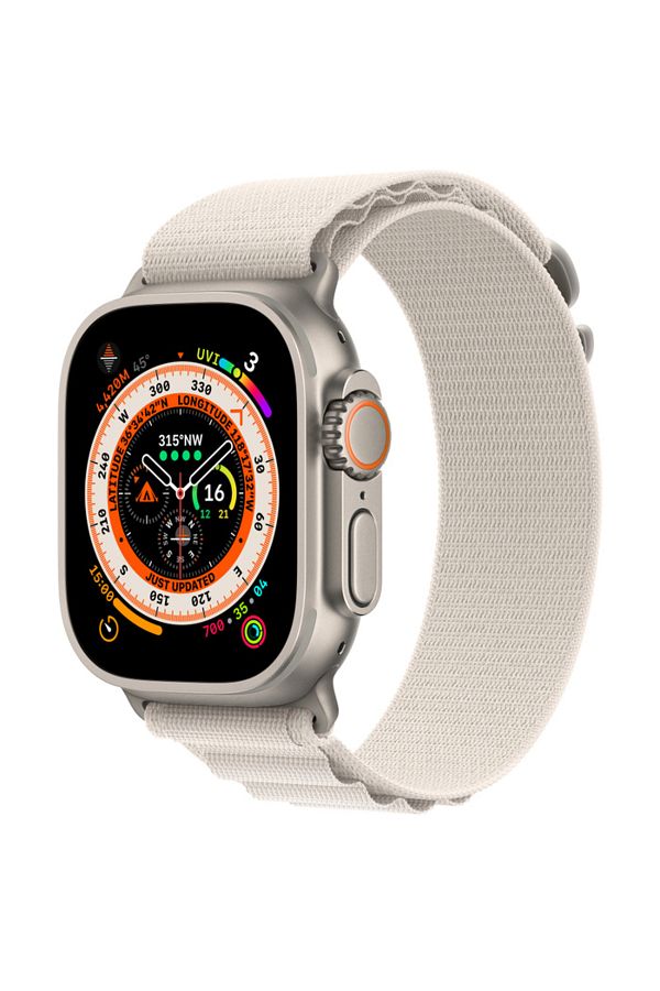 Apple-Watch Ultra Titanium case 49mm Starlight Alpine Loop GPS+CELL-Medium 1