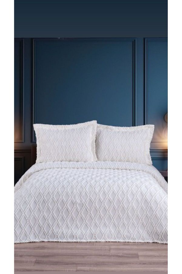 Bayev-Fenomen Arenisca Pique Nordic Bedspread - Cream Set 1