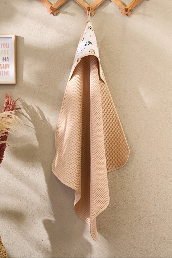 Bondberro Waffle Multi Müslin Bebek Bornozu Ve Havlu %100 Organik Pamuk Oeko-teks Sertifikalı 80 X 80 Cm