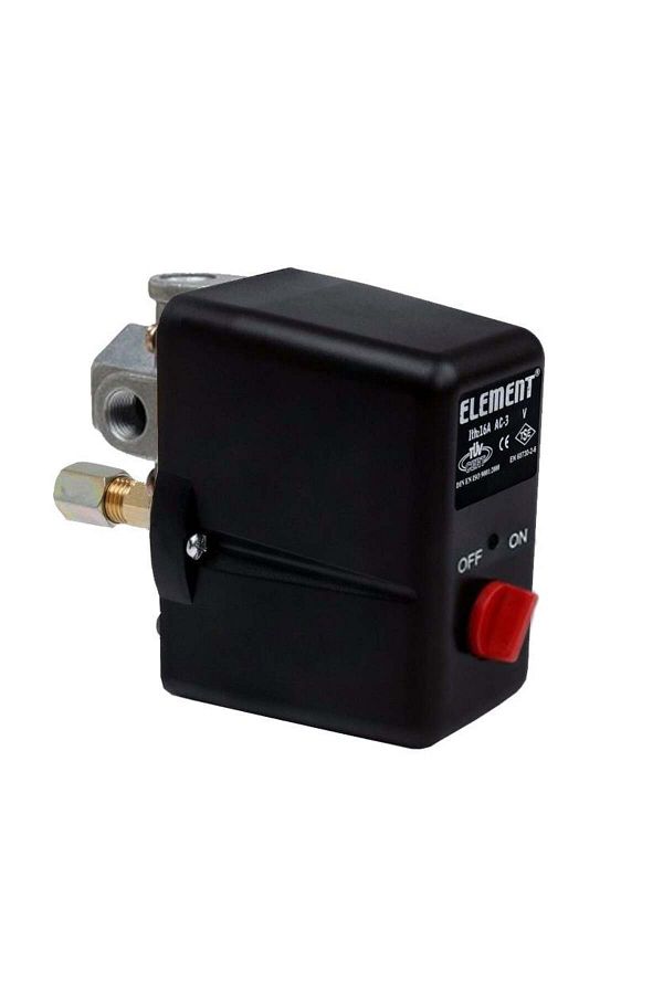 Element-Compressor Pressure Switch 2-8 Bar Drain Three Way On/off Three Phase Pressure 1/2 Connection 1