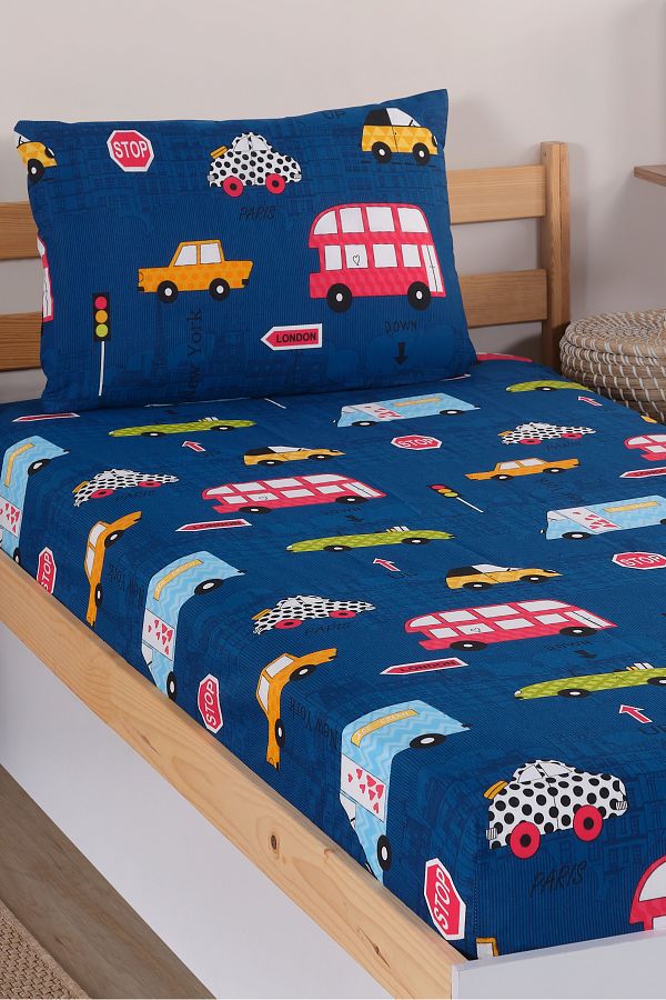 Eponj Home-Paula Blue Single Pes Elastic Sheet Set 1