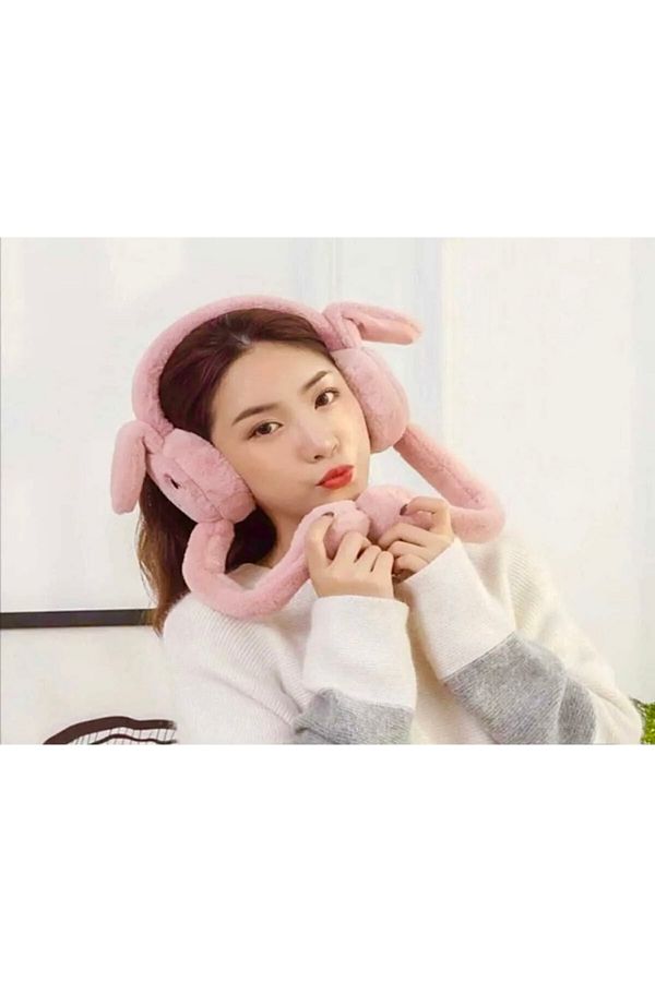 SHEKER HOME-Dark Pink Plush Headset with Movable Mechanism 1