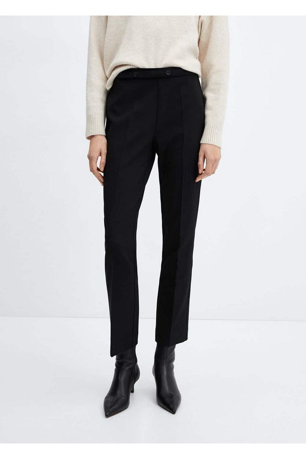 MANGO Woman-Straight-cut trousers with belt 1