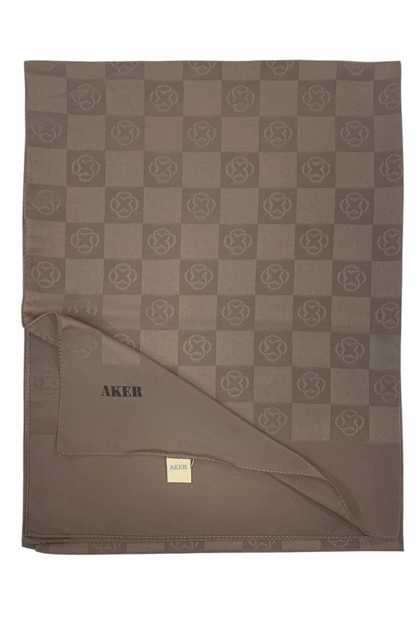 Aker-Polyester Fabric Checkerboard Patterned Monogram Shawl - No Ironing and Non-Slip 1