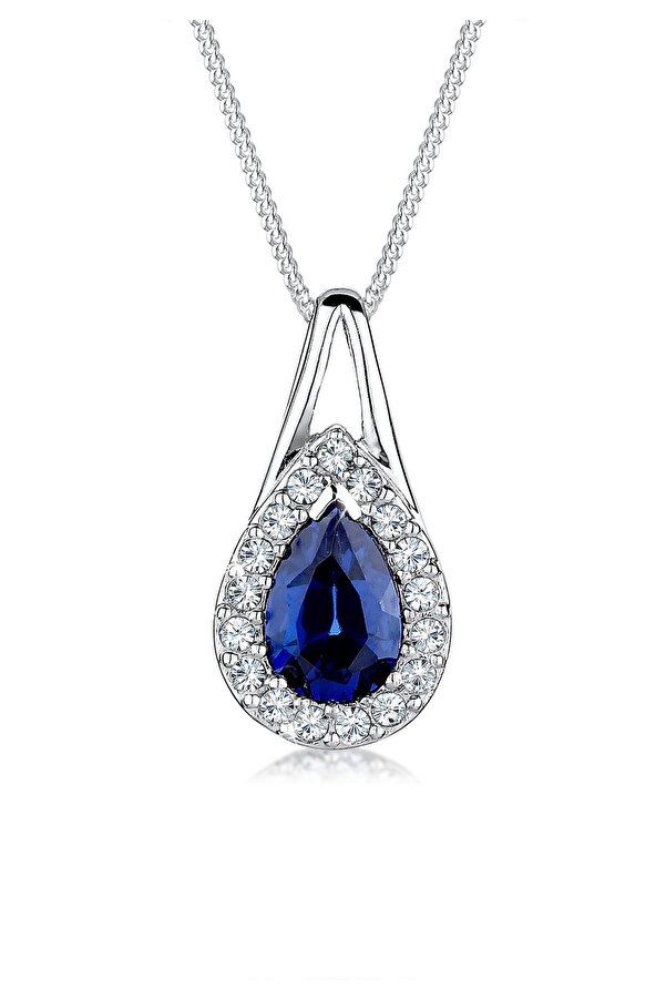 ELLI-Halskette Collier Vintage Klassisch Blaue Kristalle 925 Sterling Silber 1