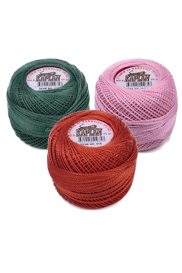 Rasanet-3 Pieces Tiger Etamine and Cross Stitch Thread 8 No Code/Color: 726 - Pudra - 918 - Ryl 1