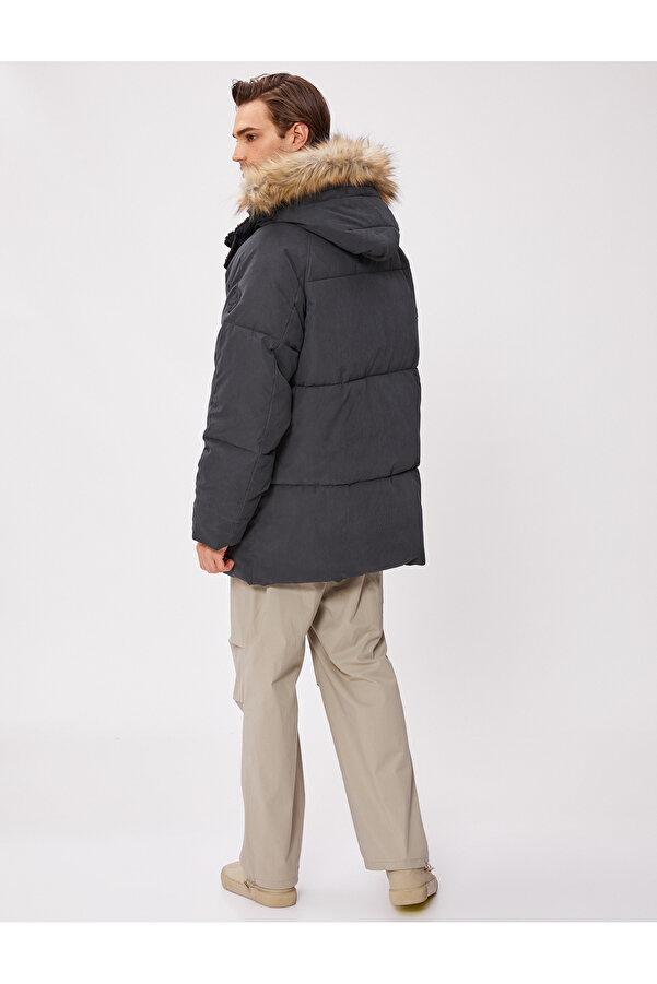 Leather Jacket Faux Fur Trim Mens Puffer Fur Hood Buy Kangaroo Poo