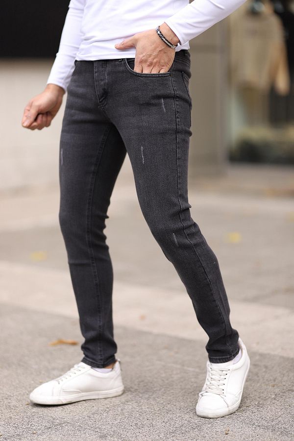 Trendyol Collection-Anthrazitfarbene, schmal geschnittene Jeans-Jeanshose TMNAW25JE00013 1