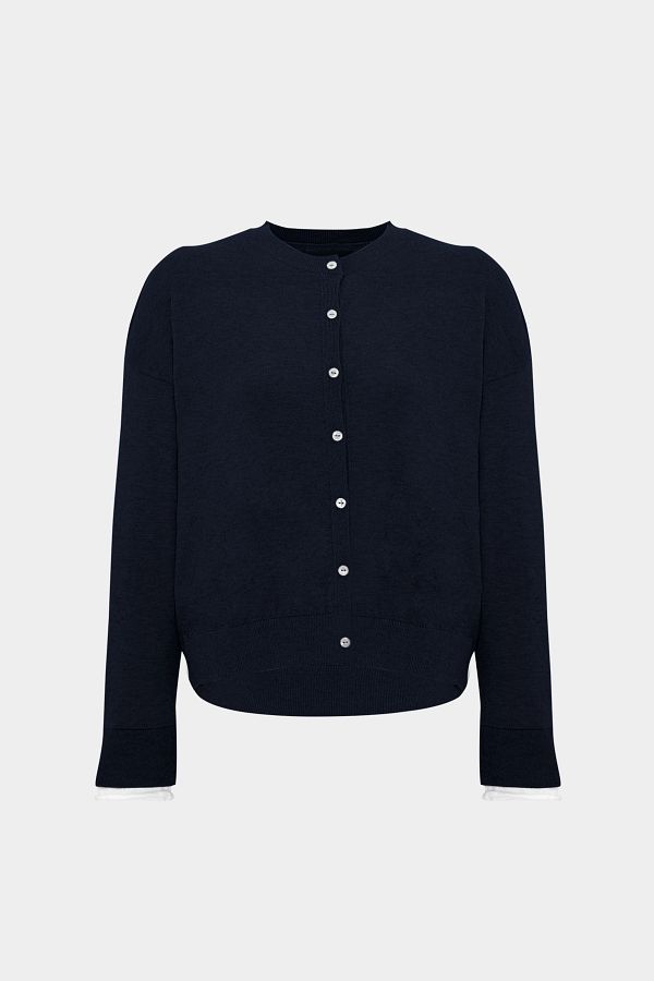 Açelya Okcu-Cardigan de damă din bumbac cu detalii de contur premium 1