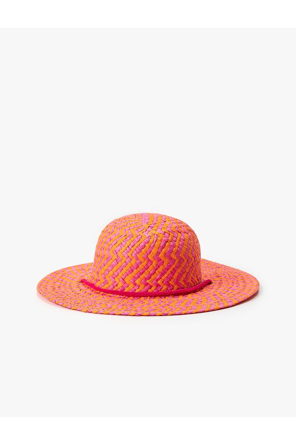 Koton-Multicolored Straw Hat - Textured Design 1