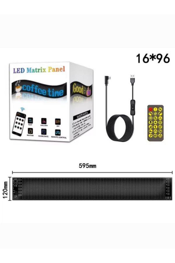 Matrix-Led Panel Adhesive to the Glass Phone Controlled Led Display Panel Mega Size 12X60 cm 1