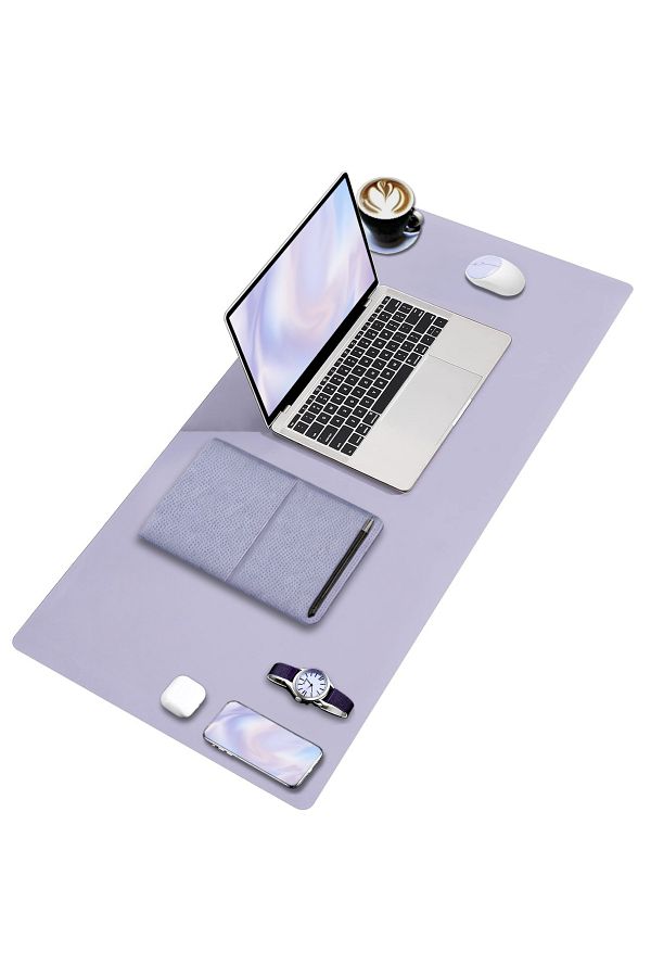 BLACK DEER-Lilac Desk Mat 90X40 XL Mouse Pad - Stitched Edge and Reversible Use Table 1