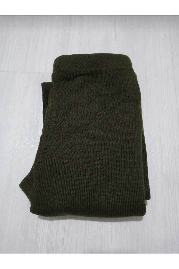 aryam butik-Unisex Winter Wool Thick Leggings Underwear - Khaki 1
