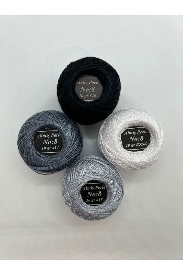 ALMİŞ-Almiş Perle Etamin-Cross-Stitch 4 Thread Set (10 Gr-No:8) 1
