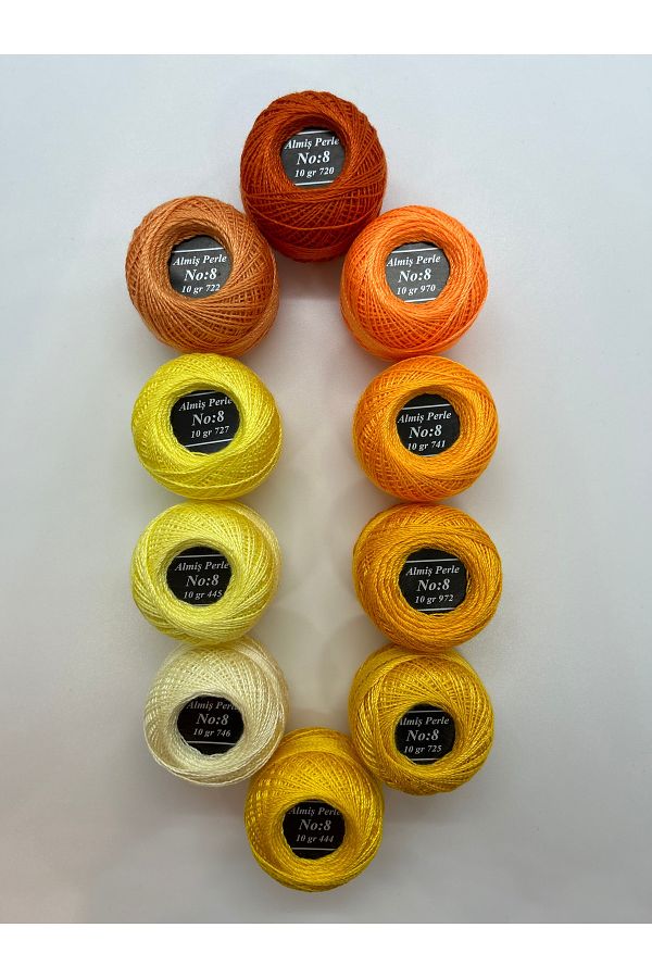 ALMİŞ-Alış Perle Etamin-Cross Stitch 10-Piece Thread Set (10 Gr-No:8) 1
