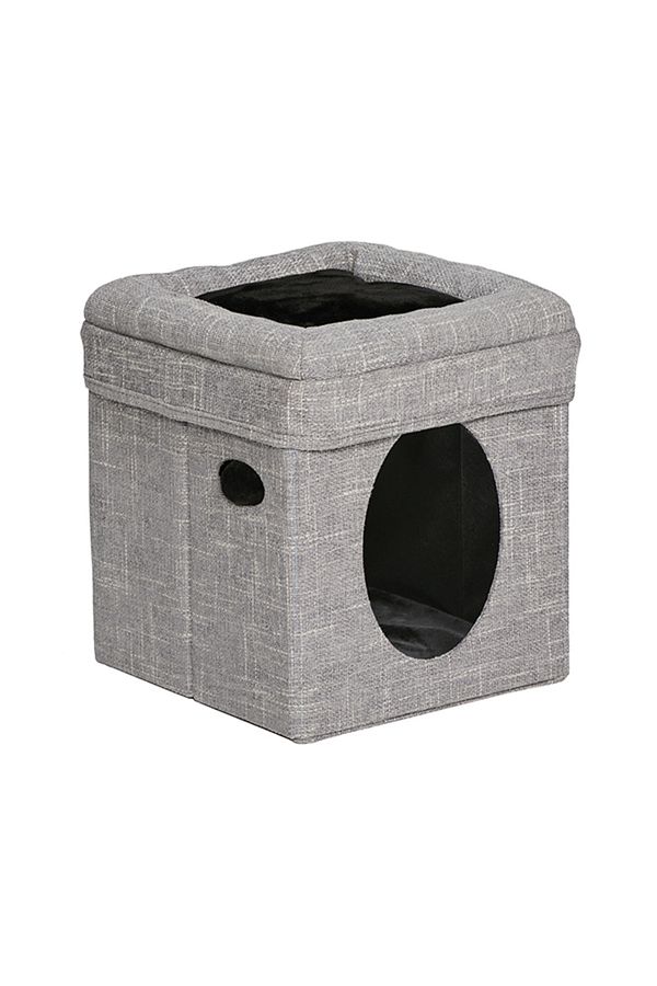 Midwest-Curious Cat Cube Silver Mesh Cat House 1