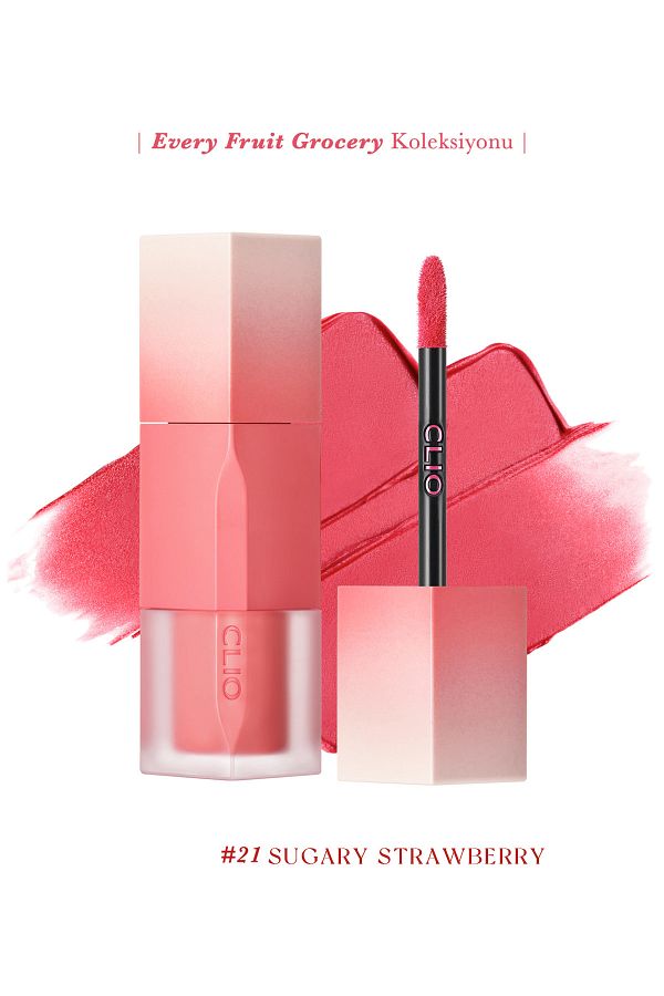 CLIO-Clio Chiffon Blur Tint - Natural Look, Smooth and Velvety Texture (21 Sugary Strawberry) 1