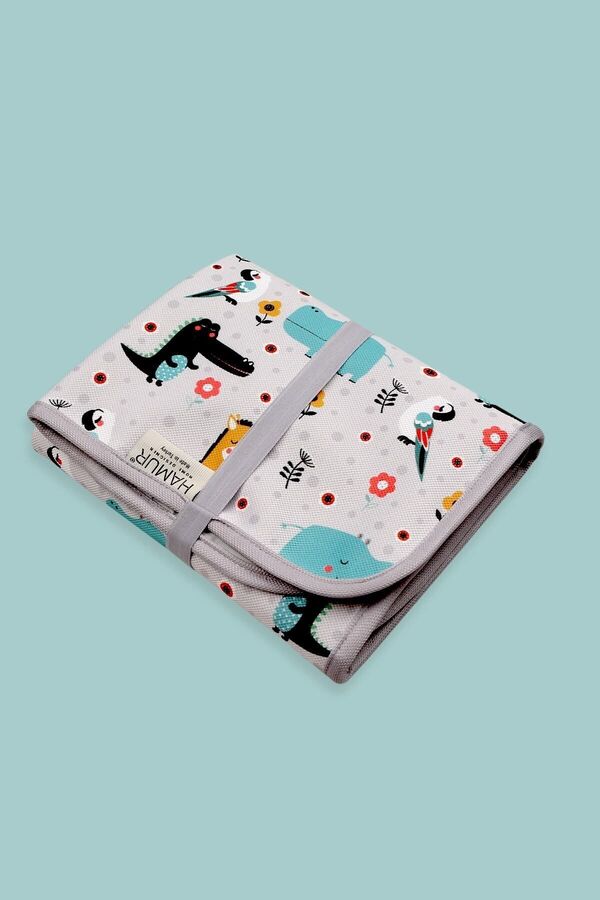 HAMUR Anne Bebek Bakım Örtüsü Yenidoğan Alt Açma Değiştirme Animal Organizer Pedi Minderi Çift Taraflı