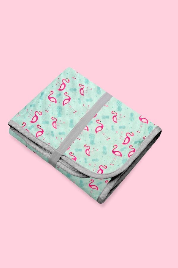 HAMUR Anne Bebek Bakım Örtüsü Alez Yenidoğan Alt Açma Değiştirme Flamingo Organizer Ped Minder ÇiftTaraflı