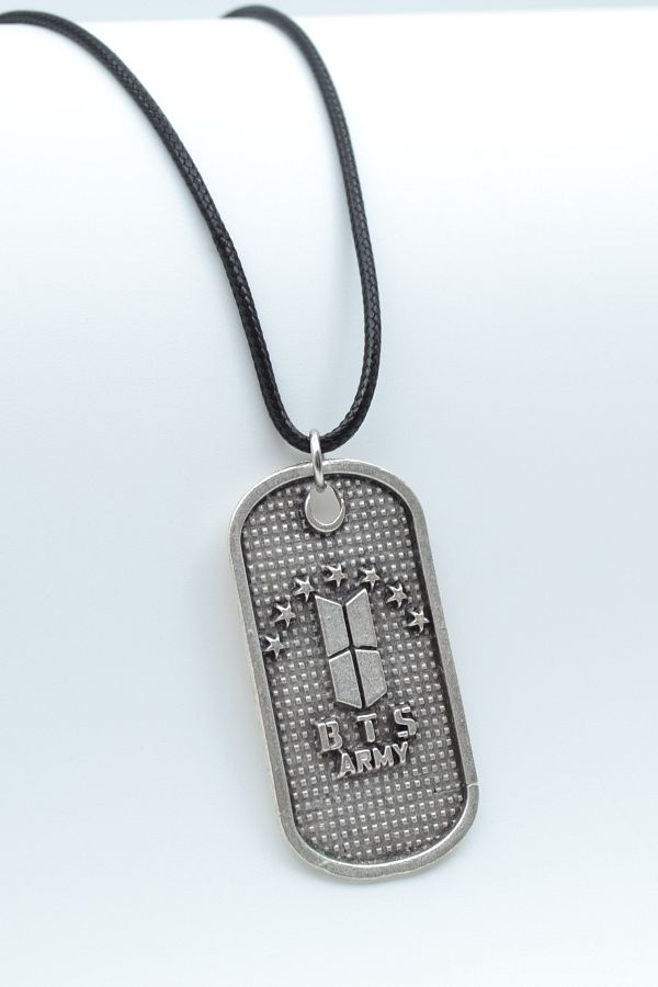 Rukişin Takı Dünyası-Bts Army Imprint Leather Rope Necklace - Item Code: 0502 1