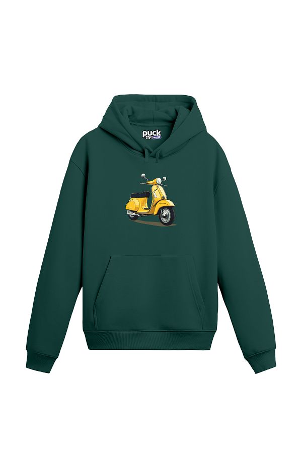 puck theworld-Scooter Printed Unisex Hoodie, 3 Thread Raster Comfortable and Wide Fit 1