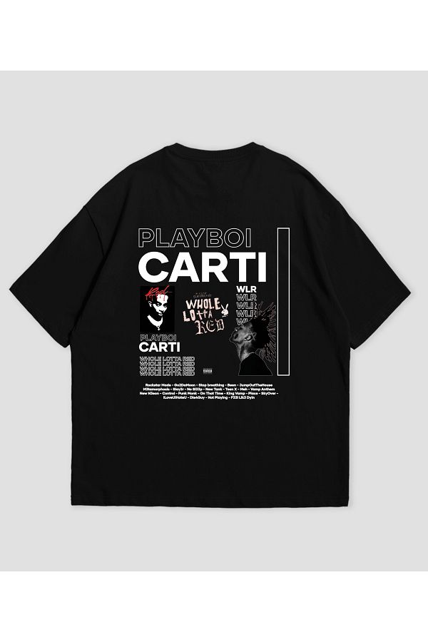Adrift-Playboi Carti -Whole Lotta Red Album Design Unisex-Oversize-T-Shirt 1