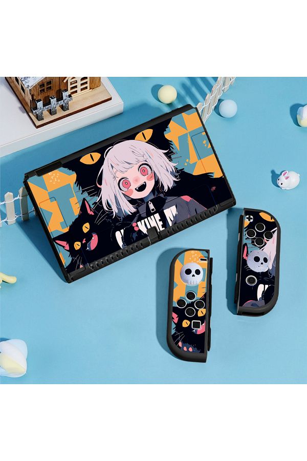 Choice-Cartoon Girl Switch Case Compatible with Nintendo Switch OLED / Switch NS,with 4 Joystick Caps,Do... 1