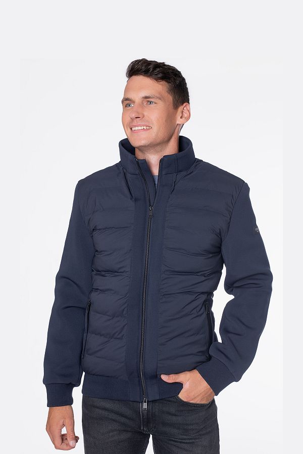 Guess-Men's Quilted Jacket Puffer Jacket - Navy Blue 1