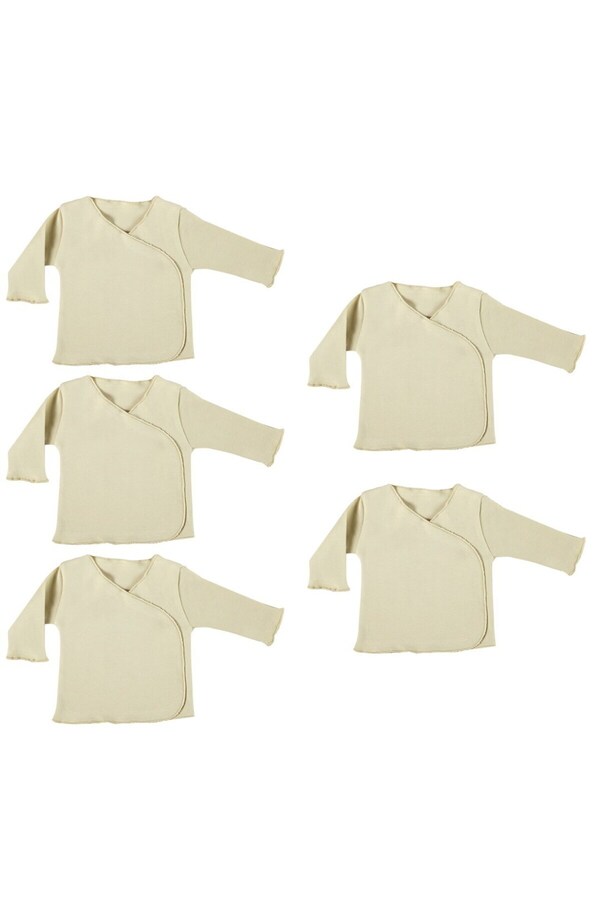 tinylamb Kruvaze Bebek Seti 5 Adet - Karamel Renk Bebek İç Atlet
