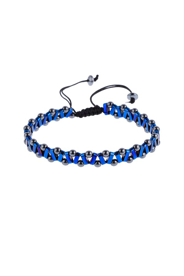 Hatemoğlu-Navy Blue Hematite Stone Men's Bracelet 1