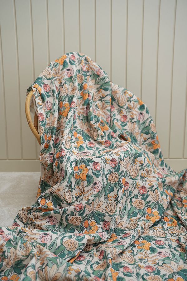 Tuğba Kuğu-Printed Panama Fabric (100% Cotton) |   Whimsical Roses 1