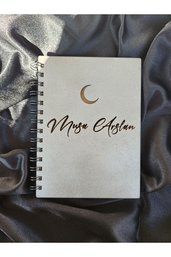 esamore concept-Custom Your Name Wooden Covered Agenda Notebook Diary, Spiral Wooden Covered Notebook, Memory Book 1