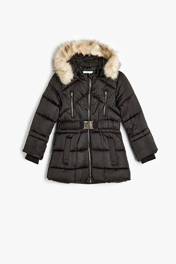 Koton Siyah Kız Çocuk Kaban 5WKG00016AW