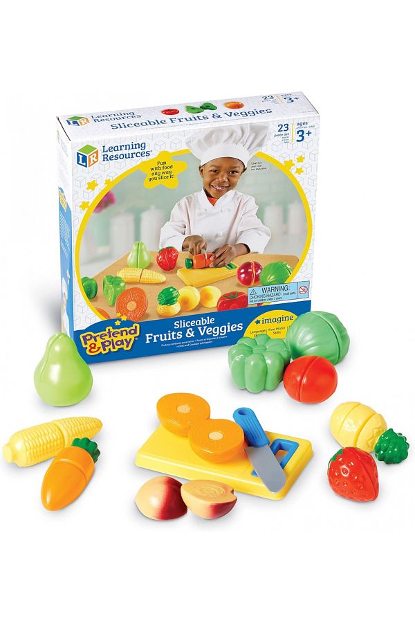 Learning Resources-Pretend and Play Sliceable Fruits and Veggies-LER7287 1