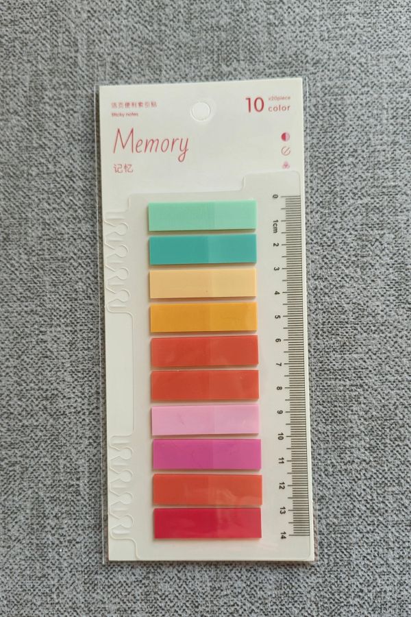 Mona Craftist-Soft Pastel Colored 200 Sheets Post-It Note Paper - Index Sticker with Ruler 1